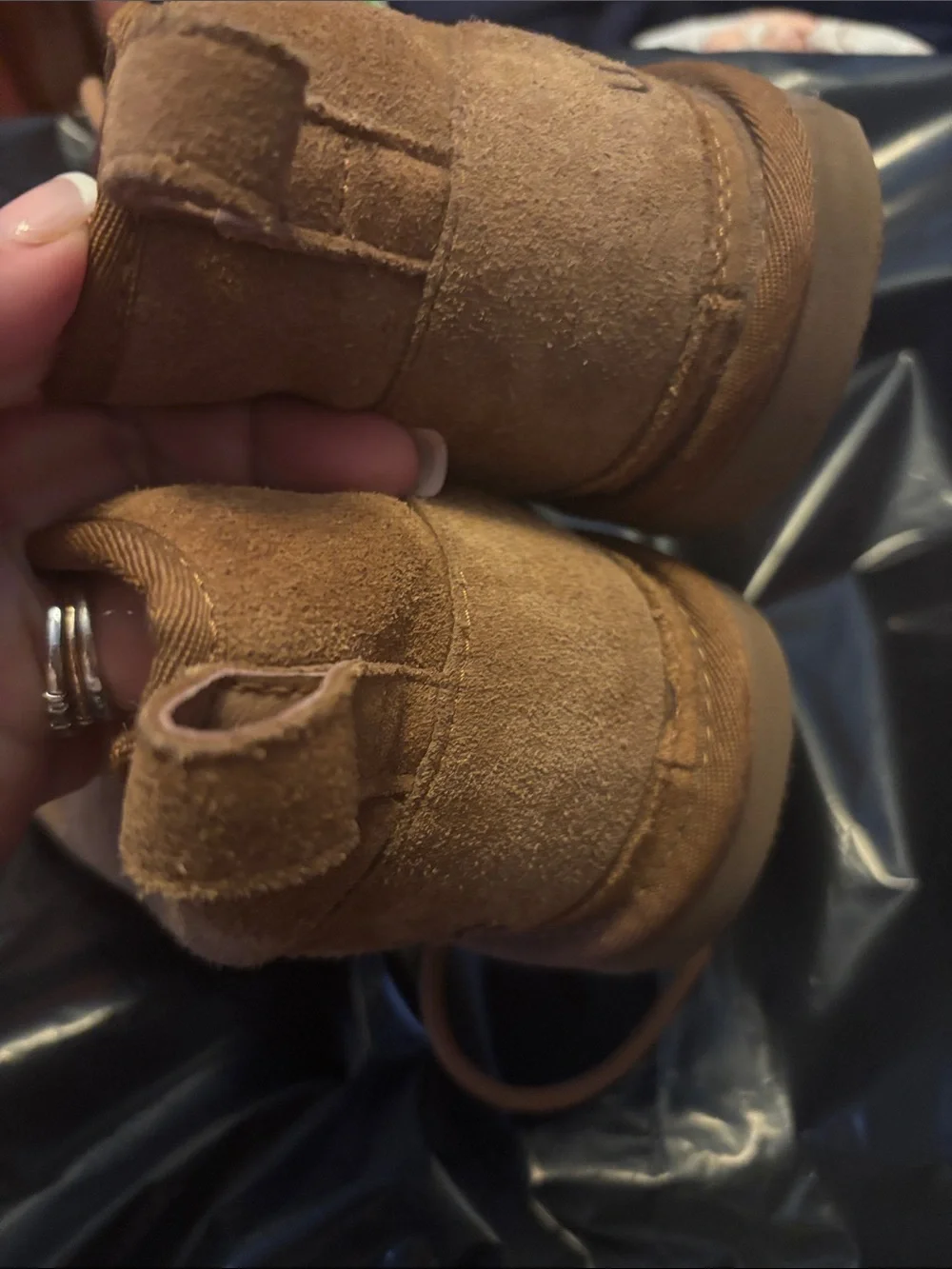 UGG Womens Neumel Chestnut Brown Suede Lace-Up Boots